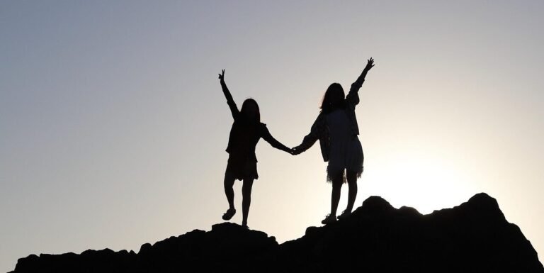 against light, summer, silhouette, nature, children, together, collaboration, people, sunset, sunlight